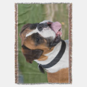 Fawn and White Boxer Puppy Dog Deken (Voorkant Verticaal)