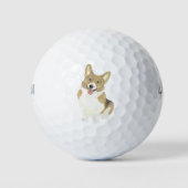 Fawn and White Corgi Golfballen (Voorkant)