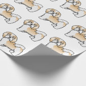 Fawn and White Havanese Cartoon Dog Pattern Cadeaupapier (Hoek)