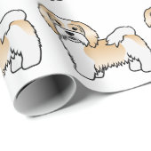 Fawn and White Havanese Cartoon Dog Pattern Cadeaupapier (Rol Hoek)