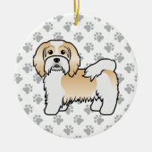 Fawn and White Havanese Cute Cartoon Dog Keramisch Ornament (Voorkant)