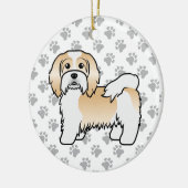 Fawn and White Havanese Cute Cartoon Dog Keramisch Ornament (Links)