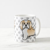 Fawn and White Havanese Cute Cartoon Dog Koffiemok (Voorkant rechts)