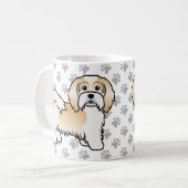 Fawn and White Havanese Cute Cartoon Dog Koffiemok (Voorkant links)