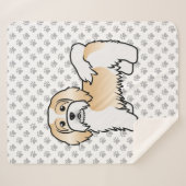 Fawn and White Havanese Cute Cartoon Dog Sherpa Deken (Voorkant (horizontaal))