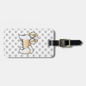 Fawn and White Havanese Cute Cartoon Dog & Text Bagagelabel (Voorkant horizontaal)