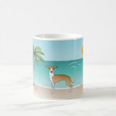 Fawn and White Iggy Dog bij een tropische zomerbak Koffiemok (Center)