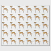 Fawn and White Italiaanse Greyhound Cute Dog Patte Cadeaupapier (Vlak)