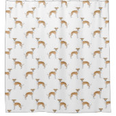 Fawn and White Italiaanse Greyhound Cute Dog Patte Douchegordijn (Voorkant)