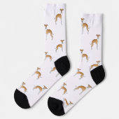 Fawn and White Italiaanse Greyhound Cute Dog Patte Sokken (Links)