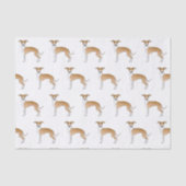 Fawn and White Italiaanse Greyhound Cute Dog Patte Tissuepapier (Voorkant)
