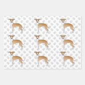 Fawn and White Italiaanse Greyhound Dogs with Paws Inpakpapier Vel (Voorkant 2)