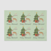 Fawn and White Italiaanse Greyhound & kerstboom Tissuepapier (Voorkant)