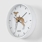 Fawn and White Italiaanse Greyhound met aangepaste (Hoek)