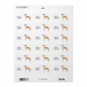 Fawn and White Italiaanse Greyhound met aangepaste Etiket (Full Sheet)