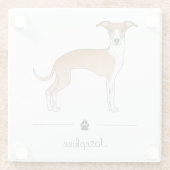 Fawn and White Italiaanse Greyhound met aangepaste Glazen Onderzetter (Achterkant)