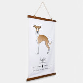 Fawn and White Italiaanse Greyhound met aangepaste Hangend Wandkleed (Gebogen)