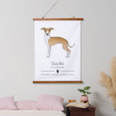 Fawn and White Italiaanse Greyhound met aangepaste Hangend Wandkleed (Slaapkamer)