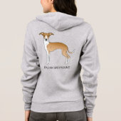 Fawn and White Italiaanse Greyhound met aangepaste Hoodie (Achterkant)