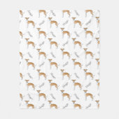 Fawn and White Italiaanse Greyhound Pattern met na Fleece Deken (Voorkant)