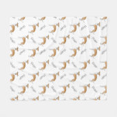 Fawn and White Italiaanse Greyhound Pattern met na Fleece Deken (Voorkant (Horizontaal))