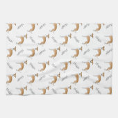 Fawn and White Italiaanse Greyhound Pattern met na Theedoek (Horizontaal)