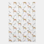 Fawn and White Italiaanse Greyhound Pattern met na Theedoek (Verticaal)