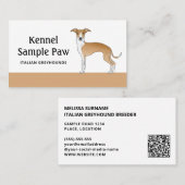 Fawn and White Italy Greyhound - Dog Breeder Visitekaartje (Voorkant / Achterkant)