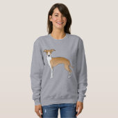 Fawn and White Italy Greyhound Dog Illustration Trui (Voorkant volledig)