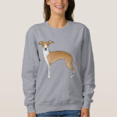 Fawn and White Italy Greyhound Dog Illustration Trui (Voorkant)