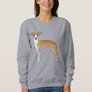 Fawn and White Italy Greyhound Dog Illustration Trui