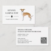 Fawn and White Italy Greyhound - Dog Kennel Visitekaartje (Voorkant / Achterkant)