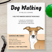 Fawn and White Italy Greyhound - Dog Walker Flyer