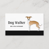 Fawn and White Italy Greyhound - Dog Walker Visitekaartje (Voorkant)