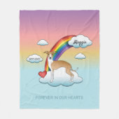 Fawn and White Italy Greyhound Rainbow Memorial Fleece Deken (Voorkant)