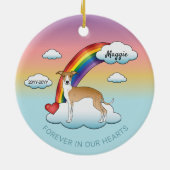 Fawn and White Italy Greyhound Rainbow Memorial Keramisch Ornament (Achterkant)