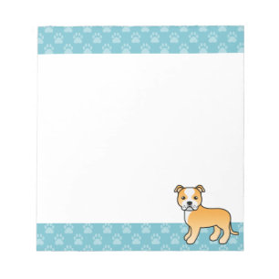 Fawn and White Staffordshire Bull Terrier Dog Notitieblok