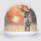 Fawn at sunrise sneeuwbol (Voorkant)