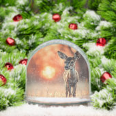 Fawn at sunrise sneeuwbol (Kerstmis)
