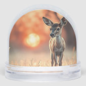 Fawn at sunrise sneeuwbol (Achterkant)