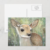 Fawn Baby Deer Wildlife Waterverf Painting Briefkaart (Voorkant / Achterkant)