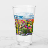 Fawn Birds Field of Flowers Glas (Achterkant)