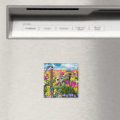 Fawn Birds Field of Flowers Magneet (Insitu (Vaatwasser))