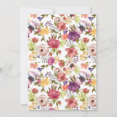 Fawn Bloemen Ballonnen Baby Meisje Douche Kaart (Achterkant)