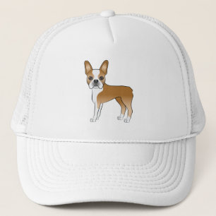 Fawn Boston Terrier Cute Cartoon Dog Artwork Trucker Pet