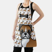 Fawn Boxer Cute Cartoon Dog & Name Schort (Insitu)