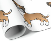 Fawn Boxer Cute Cartoon Dog Patroon Cadeaupapier (Rol Hoek)