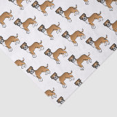 Fawn Boxer Cute Cartoon Dog Patroon Tissuepapier (Detail)