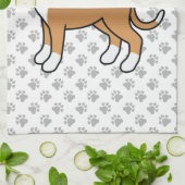 Fawn Boxer Cute Cartoon Dog & Paws Theedoek (Gevouwen)