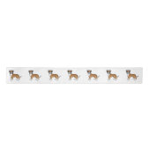 Fawn Boxer Cute Cartoon Dog Satijnen Lint (Voorkant)